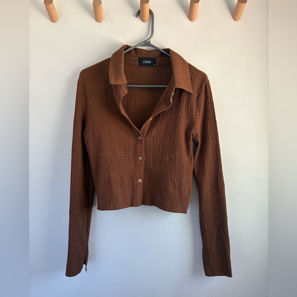 Cider Chocolate Brown Button Down Shirt